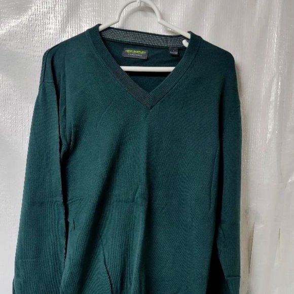 Mens John‎ Bartlett - Concensus V-Neck Sweater - Large  - Green - Picture 1 of 5
